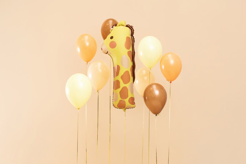 Giraffe Foil Balloon Number 1 - Safari Animal 1st Birthday Balloon Decoration - Animal Party Number Balloon - Helium Or Air Balloon - Jolie Fete