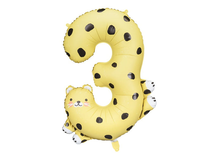 Cheetah Foil Balloon Number 3 - Jolie Fete