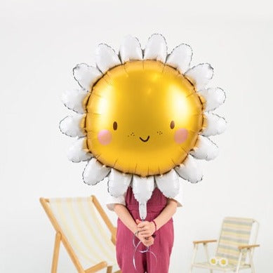 Smiling Sunshine Foil Balloon - Party Decoration Balloon - Sunflower Balloon - Nature Garden Kids Birthday Party - Helium Or Air Balloon - Jolie Fete