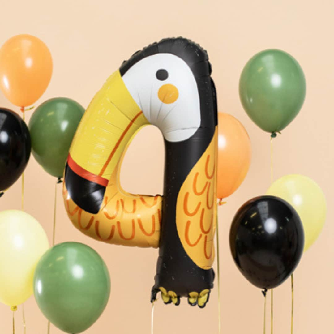 Toucan Foil Balloon Number 4 - Jolie Fete