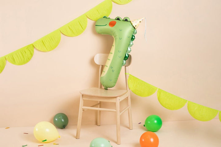 Crocodile Foil Balloon Number 7 - Jolie Fete