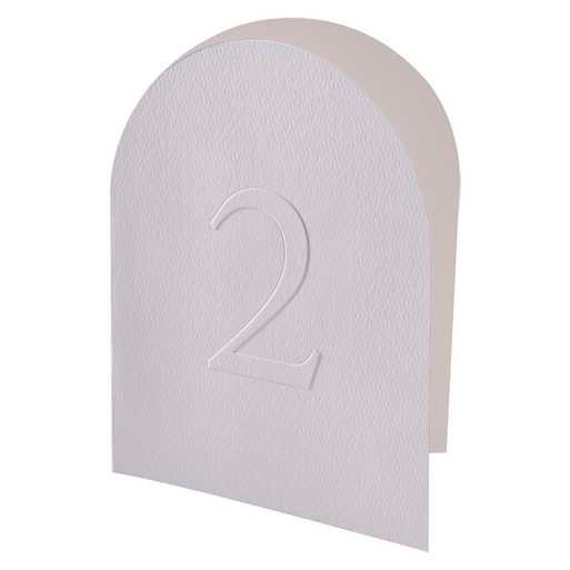 White Embossed Card Table Numbers - White Wedding Tables Numbers 1-12 - White Wedding Table Decor - Modern Luxe Textured Wedding Supplies - Jolie Fete UK