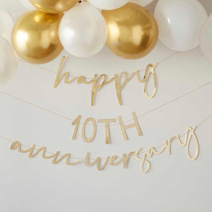 Happy Anniversary Banner - Customisable Happy Anniversary Bunting - Happy Anniversary Sign - Anniversary Party Decor - Jolie Fete UK