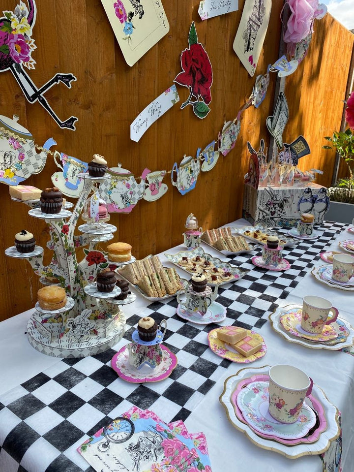 Alice in Wonderland Cake Stand - Mad Hatter's Tea Party - Birthday Party Tableware Centrepiece - Tree Shaped Tea Party Cake Stand - Jolie Fete UK