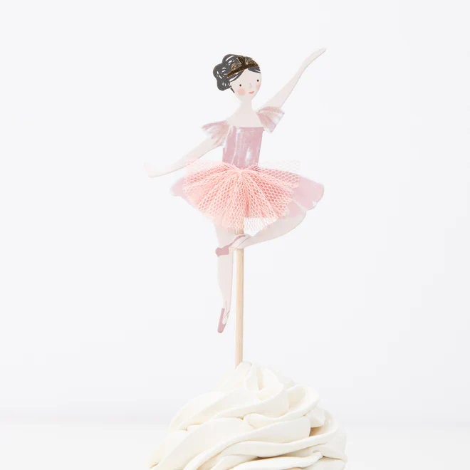 Ballerina Party Cupcake Toppers - Kids Ballet Dancer Cake Decorations & Cases - Children's Birthday - Ballerina Party Supplies - Pack Of 24 - Jolie Fete UK