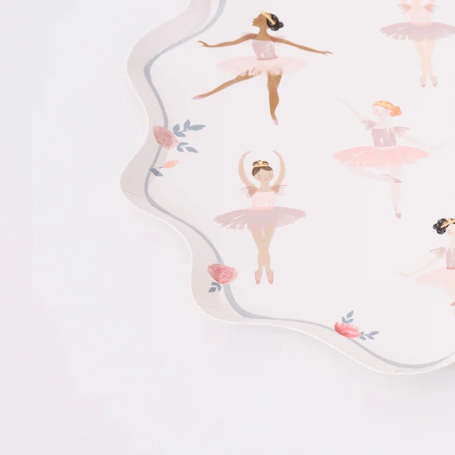 Ballerina Party Plates - Kids Ballet Paper Party Plates - Children's Birthday - Ballerina Party Tableware Supplies - Pack Of 8 - Jolie Fete UK