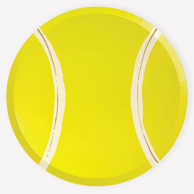 Tennis Paper Plates - Tennis Ball Plates - Birthday Party Plates - Tennis Party Plates - Sports Party - Wimbledon Party Decor - Pack Of 8 - Jolie Fete UK