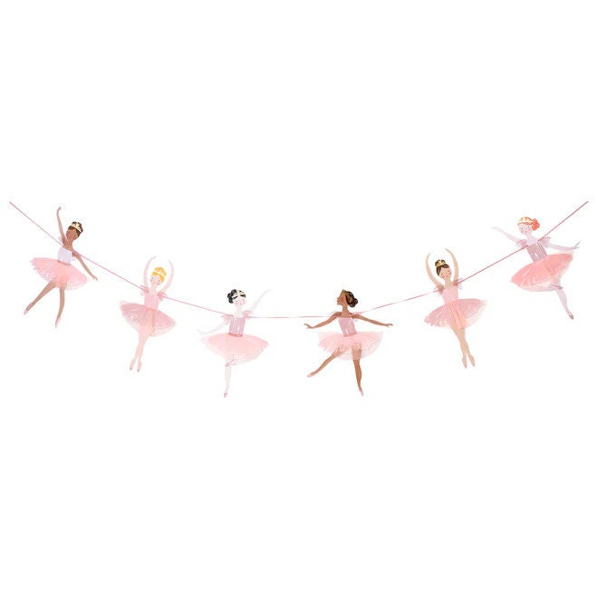 Ballerina Party Garland - Kids Ballet Dancer Party Decorations - Children's Birthday - Ballerina Party Supplies - Ballerina Garland - Jolie Fete UK