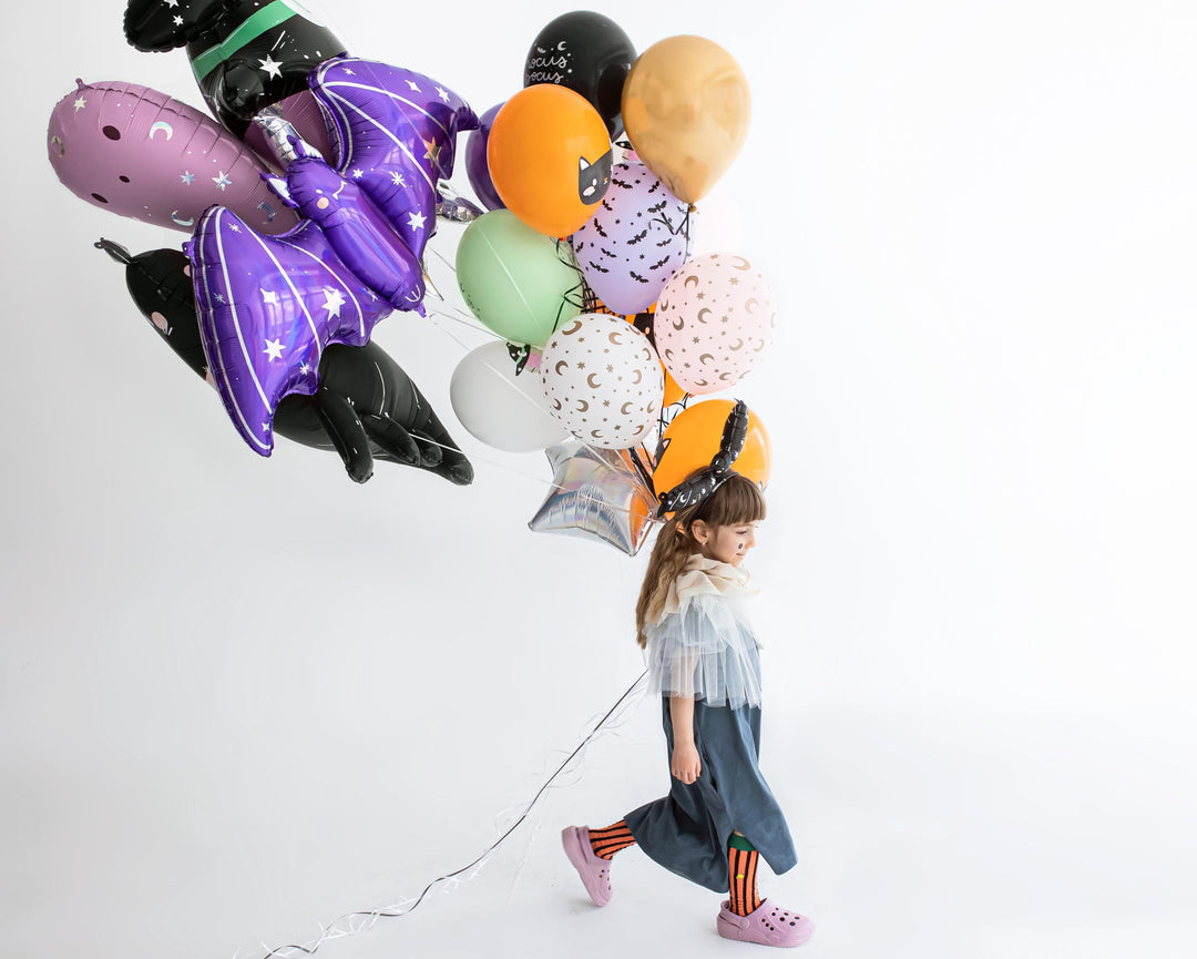 Halloween Balloon Bundle - Bat And Witch Balloons -Hocus Pocus-Halloween Party Balloons-Halloween Decorations-Halloween Kids Party-Pack Of 6 - Jolie Fete UK