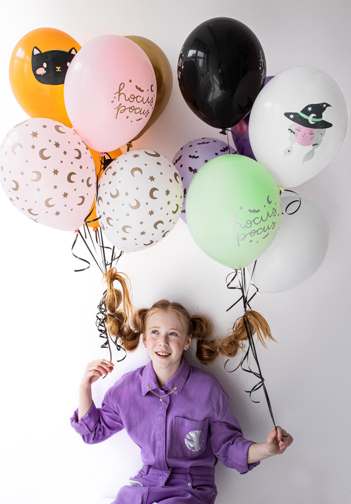 Halloween Balloon Bundle - Bat And Witch Balloons -Hocus Pocus-Halloween Party Balloons-Halloween Decorations-Halloween Kids Party-Pack Of 6 - Jolie Fete UK