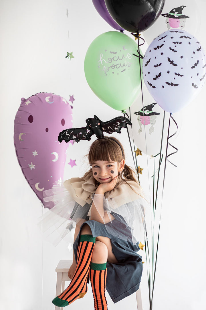 Halloween Balloon Bundle - Bat And Witch Balloons -Hocus Pocus-Halloween Party Balloons-Halloween Decorations-Halloween Kids Party-Pack Of 6 - Jolie Fete UK