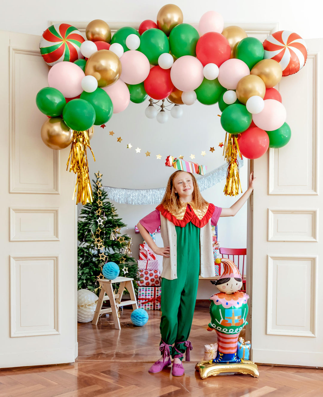 Elf Balloon - Large Standing Santas Elf Balloon - 3D Standing Elf Foil Balloon - Christmas Party Balloon - Kids Christmas Balloon - Jolie Fete UK