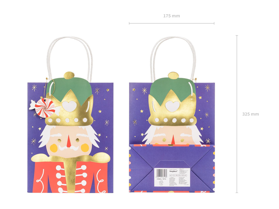 Nutcracker Gift Bag - Christmas Gift Bags - Christmas Treat Bags - Luxury Gift Bag - Blue Gift Bag - Christmas Gifts Wrapping - Kids Gift - Jolie Fete UK