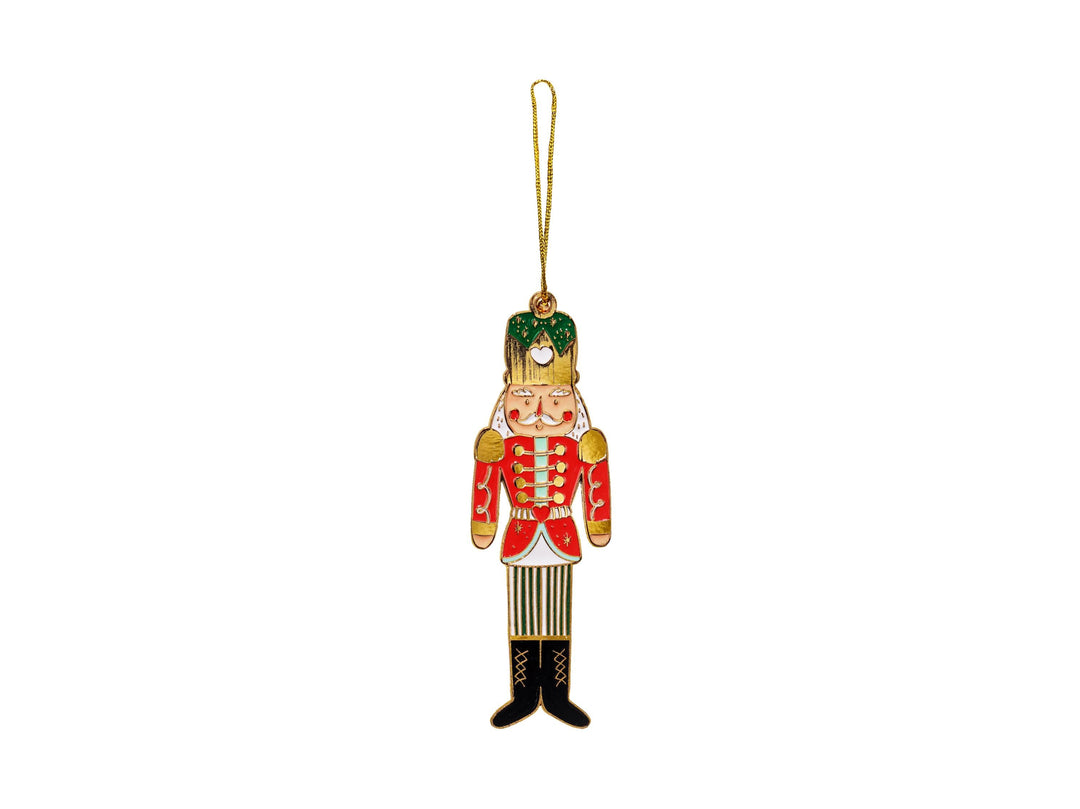 Metal Christmas Nutcracker Decoration - Metal Hanging Nutcracker Ornament - Red Nutcracker Decoration - Xmas Tree-Individual Tree Decoration - Jolie Fete UK