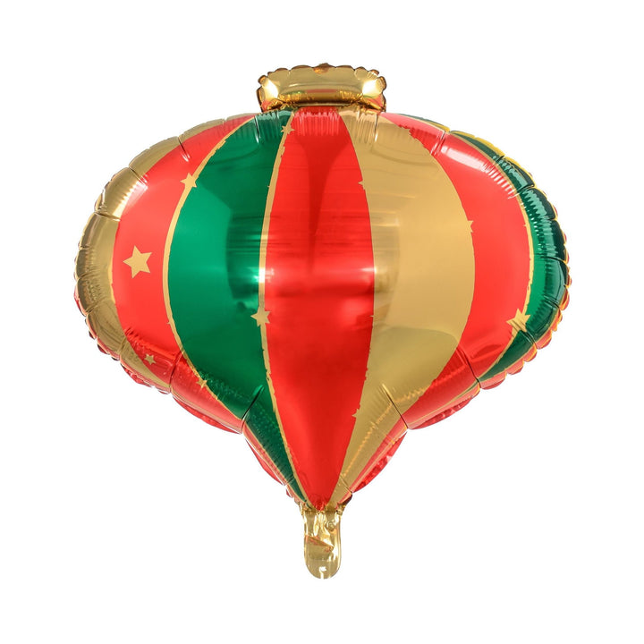 Christmas Bauble Balloon - Red Festive Foil Balloon - Red & Green Christmas Balloon - Christmas Bauble Shaped Balloon - Jolie Fete UK