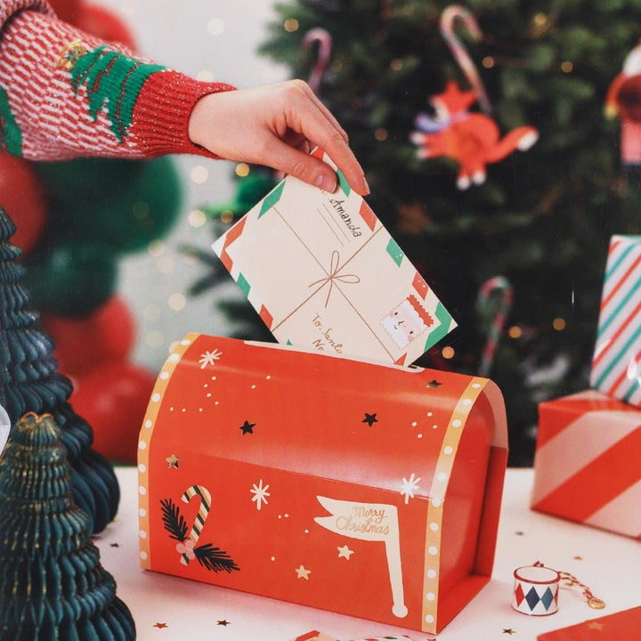 Santa Mail Box - Santa's Mailbox With Letters & Envelopes - Letter To Santa - Father Christmas Post Box - Children's Christmas Decoration - Jolie Fete UK