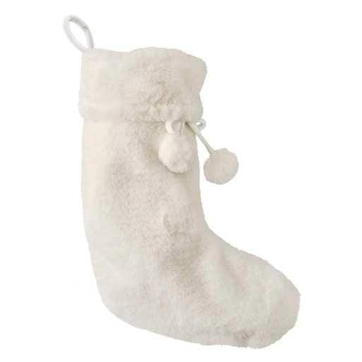 Cream Faux Fur Christmas Stocking - Cream Christmas Decoration - Nordic Christmas Decorations - Holiday Decor - Jolie Fete UK