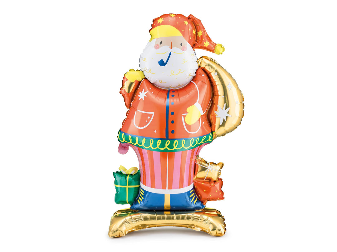 Santa Balloon - Large Standing Father Christmas Balloon - 3D Standing Santa Foil Balloon - Christmas Party Balloon - Kids Christmas Balloon - Jolie Fete UK