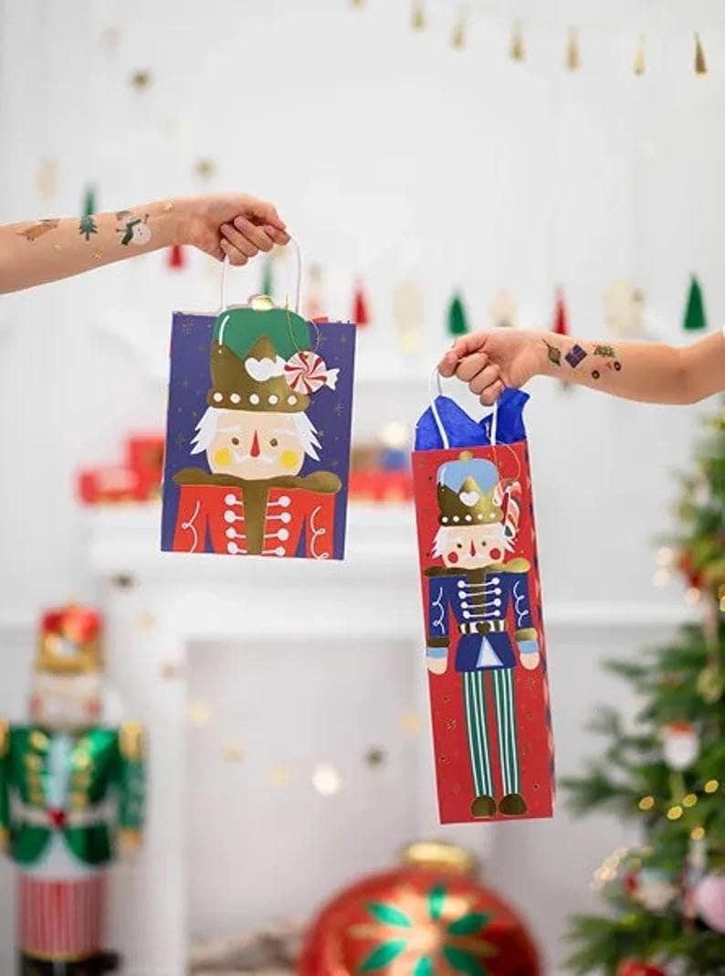 Nutcracker Gift Bag - Christmas Gift Bags - Christmas Treat Bags - Luxury Gift Bag - Blue Gift Bag - Christmas Gifts Wrapping - Kids Gift - Jolie Fete UK