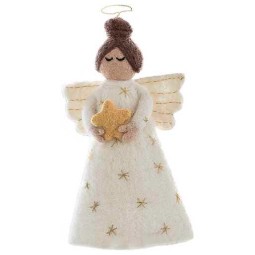 White Felt Angel Christmas Tree Topper - White Christmas Angel - White Christmas - Nordic Decor - Christmas Decorations - Holiday Decor - Jolie Fete UK