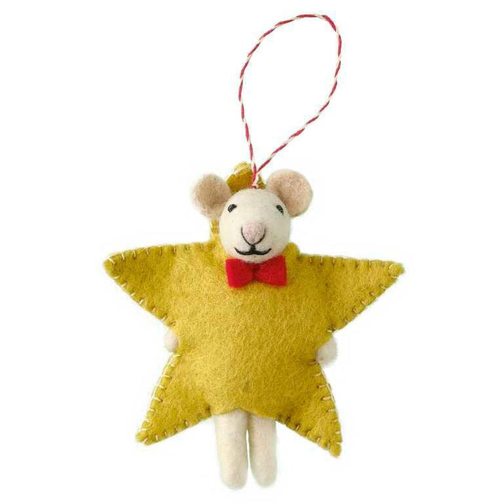 Felt Star Mouse Christmas Tree Decoration - Merry Christmas Decor - Christmas Decorations - Holiday Decor - Jolie Fete UK