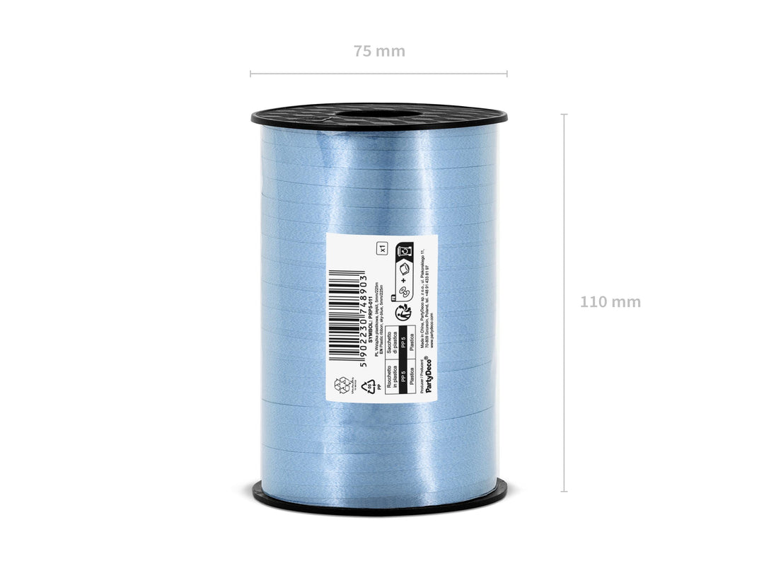 Light Blue Ribbon - Balloon Ribbon - Curling Ribbon - Gift Wrap Ribbon - 225m - Jolie Fete UK