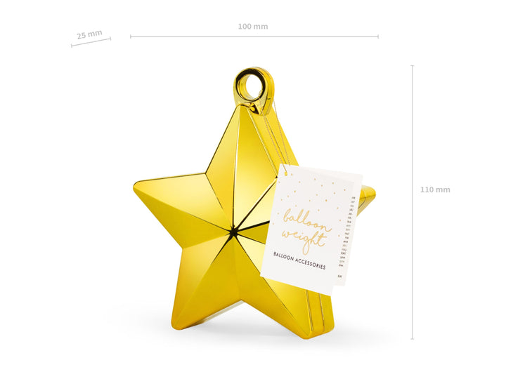 Gold Balloon Weight - Gold Star Metallic Balloon Weight - 160g - Jolie Fete UK