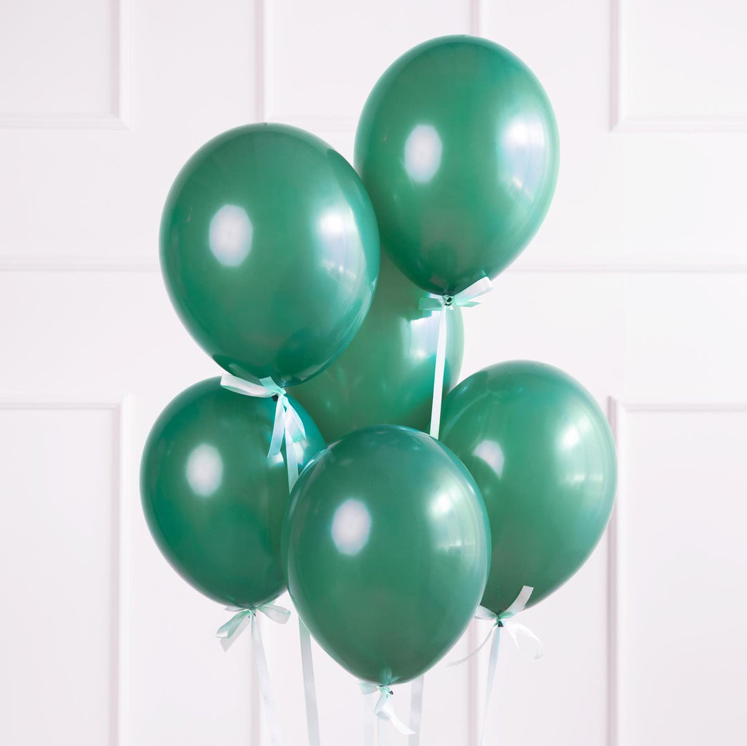 Pastel Bottle Green 12" Strong Round Latex Balloons - Dark Green Colour - Matt Finish -Birthday Party Balloons-Christmas Balloons-Pack Of 10 - Jolie Fete UK