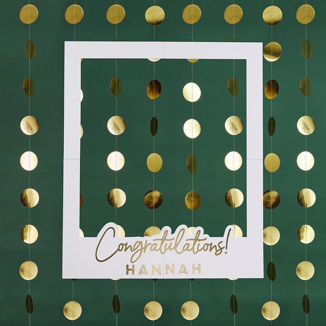 Big Congratulations Cake Topper - White & Gold Congratulations Cake Decoration - Card Congratulations Topper - Jolie Fete UK