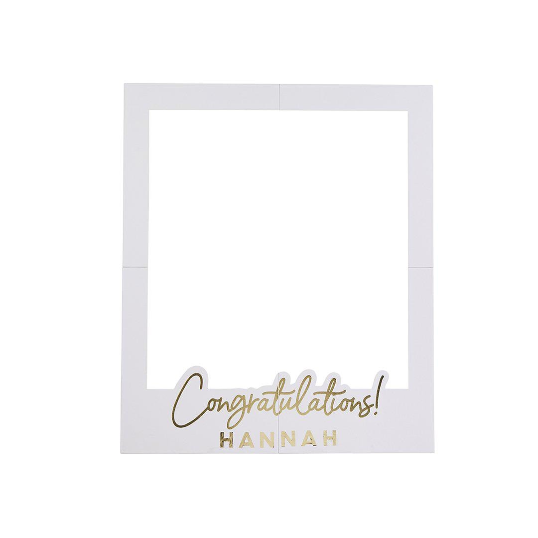 Big Congratulations Cake Topper - White & Gold Congratulations Cake Decoration - Card Congratulations Topper - Jolie Fete UK