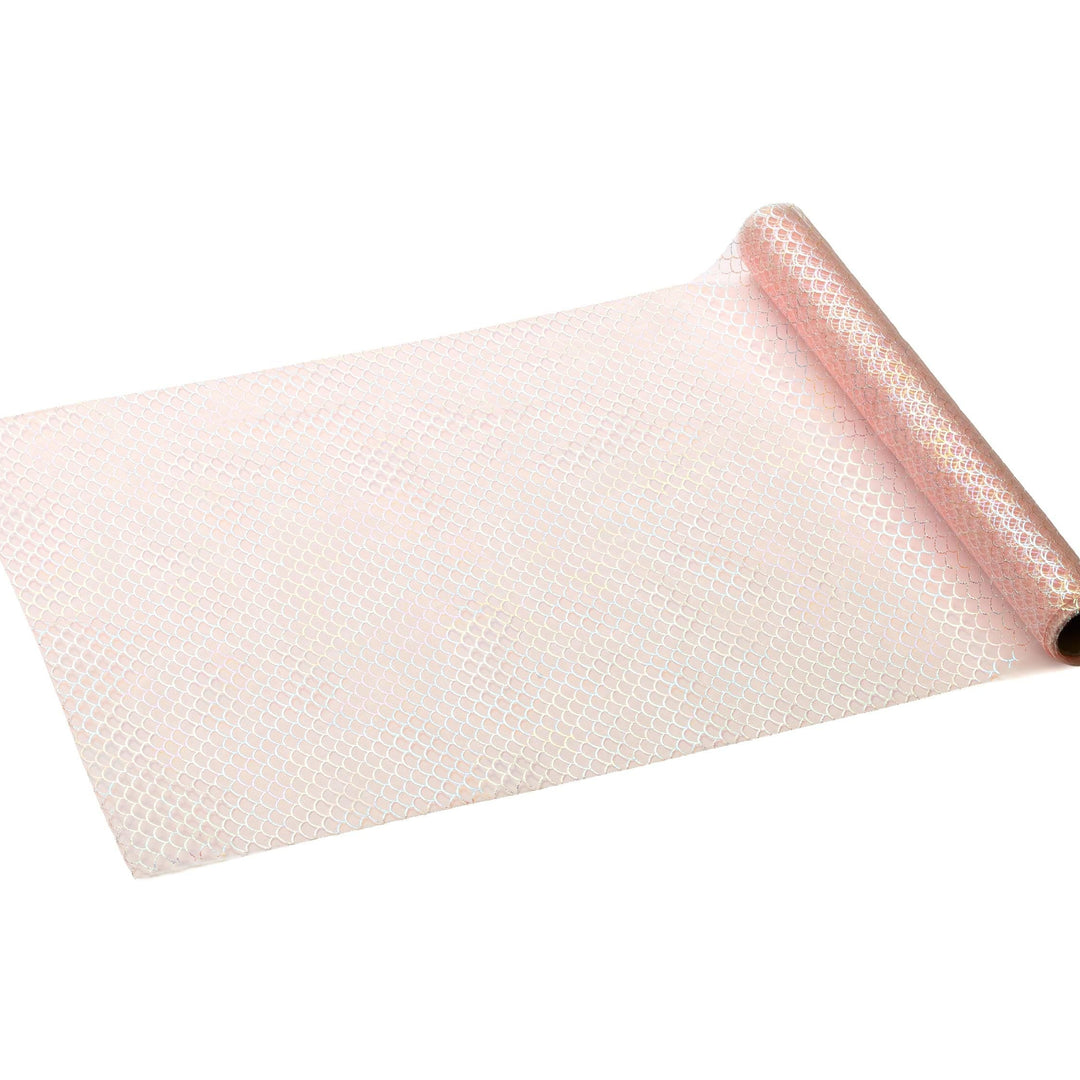 Pink Table Runner - Mermaid Theme Tulle Runner With Scales - Under the Sea Party - Mermaid Backdrop-Party Decorations-Kids Birthday Party-3m - Jolie Fete UK