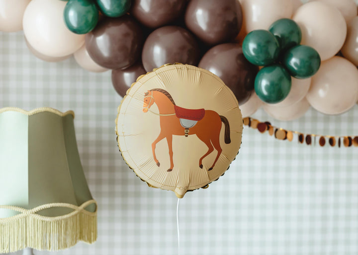 Horse Balloon - Round Cream Horse Foil Balloon - Horse Party - Birthday Party Decorations - Western Party Theme - Farm Party - Jolie Fete UK