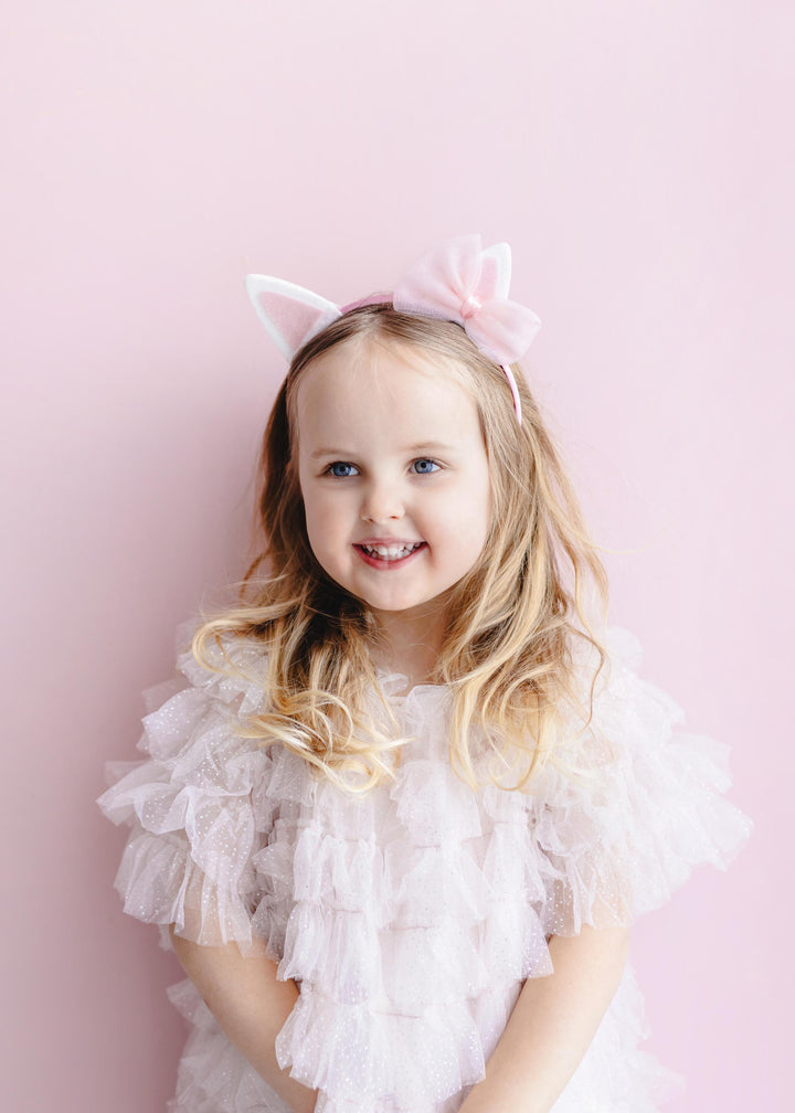 Cat Headband - Cute Kitty Headband With Pink Bow - Cat Party Accessories - Cat Party Favours - Cat Dress Up - Meow Party - Jolie Fete UK