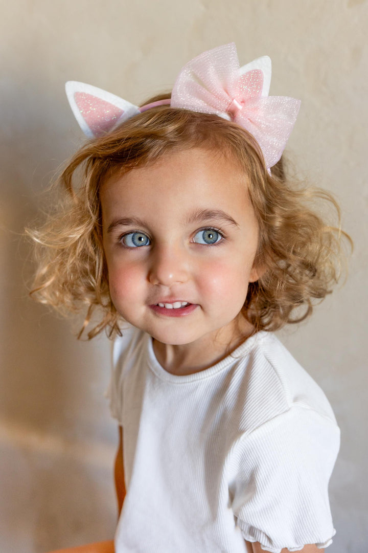 Cat Headband - Cute Kitty Headband With Pink Bow - Cat Party Accessories - Cat Party Favours - Cat Dress Up - Meow Party - Jolie Fete UK