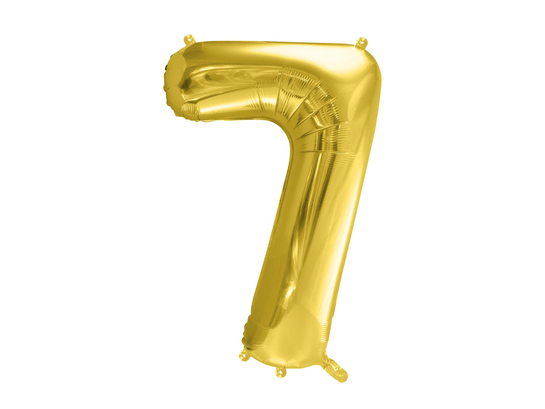 Gold Number 7 Balloon - Large Gold Foil 7 balloon - Birthday Balloon - Party Decorations - 72cm Balloon - 30" Balloon - Jolie Fete UK