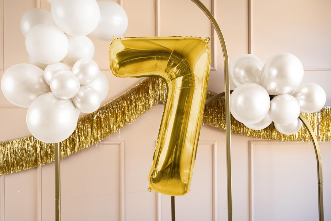 Gold Number 7 Balloon - Large Gold Foil 7 balloon - Birthday Balloon - Party Decorations - 72cm Balloon - 30" Balloon - Jolie Fete UK