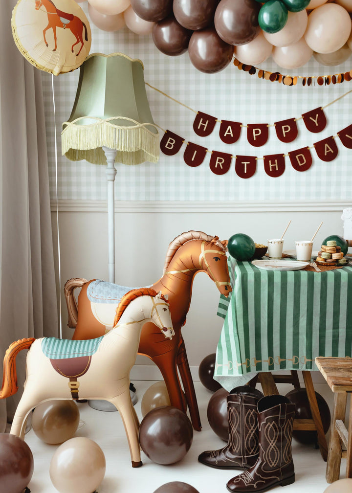 Large Standing Horse Balloon - Cream Horse Foil Balloon - Horse Party - Birthday Party Decorations - Western Party Theme - Farm Party - Jolie Fete UK