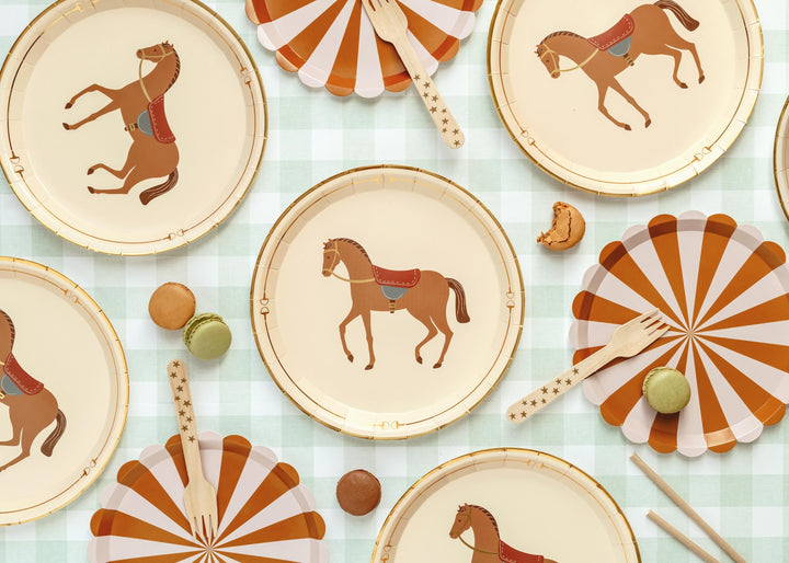 Horse Paper Plates - Horse Party Paper Plates - Birthday Party Decorations - Disposable Tableware - Western Party Theme-Farm Party-Pack Of 6 - Jolie Fete UK