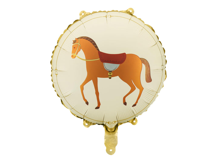 Horse Balloon - Round Cream Horse Foil Balloon - Horse Party - Birthday Party Decorations - Western Party Theme - Farm Party - Jolie Fete UK