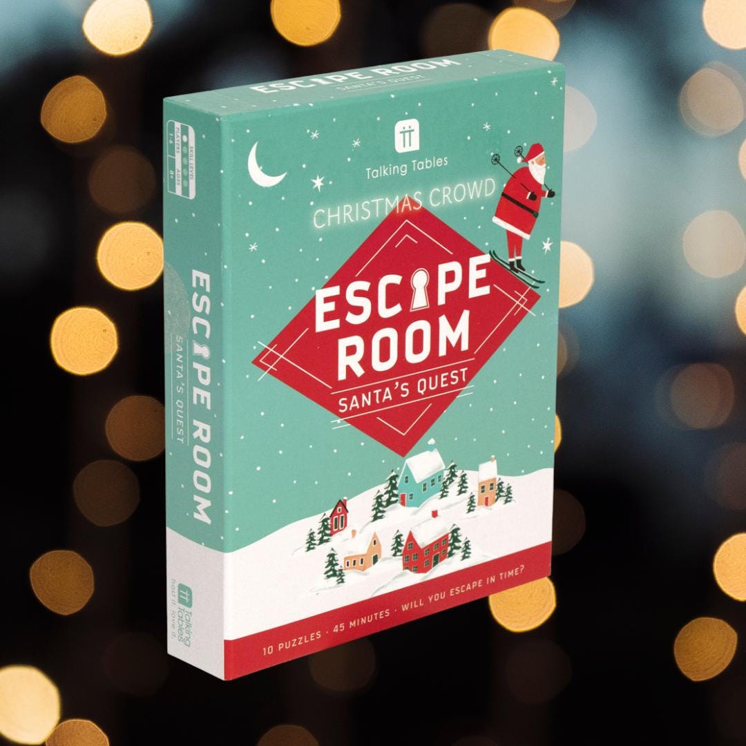 Family Escape Room Game - Christmas Family Games - Christmas Party Game - After Dinner Game - Small Games - 10 Puzzles - 45 Minutes - Jolie Fete UK