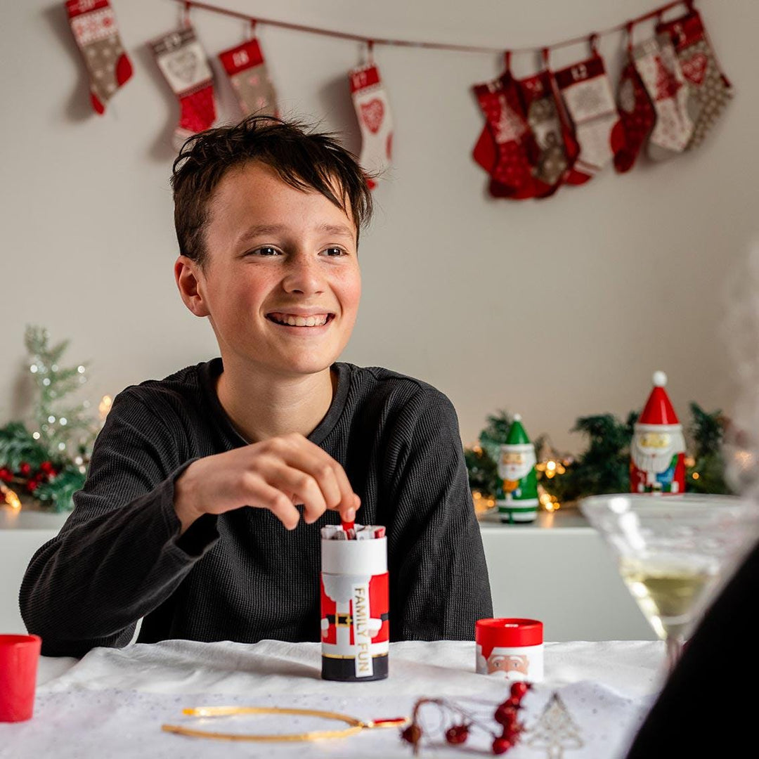 Christmas Santa Family Games - Charades - Hum That Tune - Jokes - Dares - Christmas Party Game - Family Games Night - Stocking Filler - Jolie Fete UK