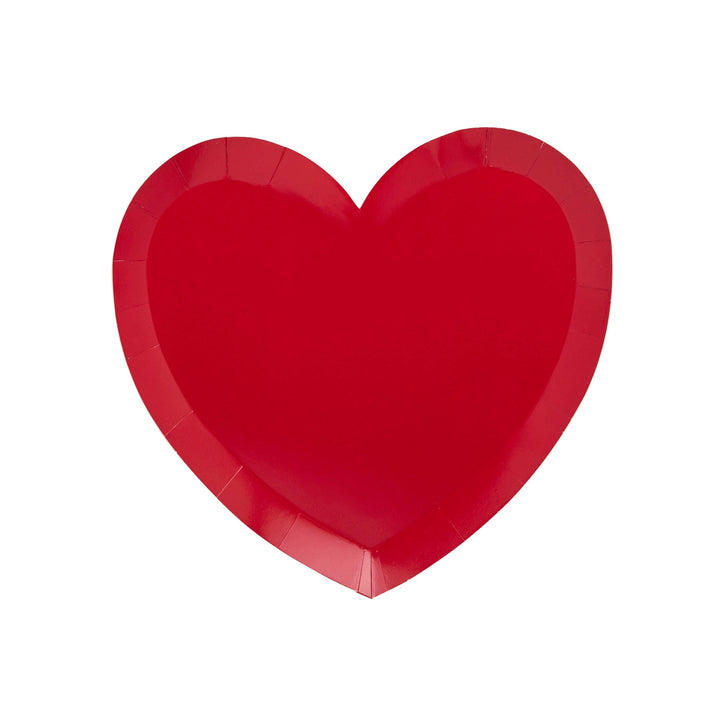 Red Heart Paper Plates - Valentine’s Day Party Supplies - Heart Shaped Birthday Plates - Galentine’s Decor - Romantic Picnic - Pack of 8 - Jolie Fete UK