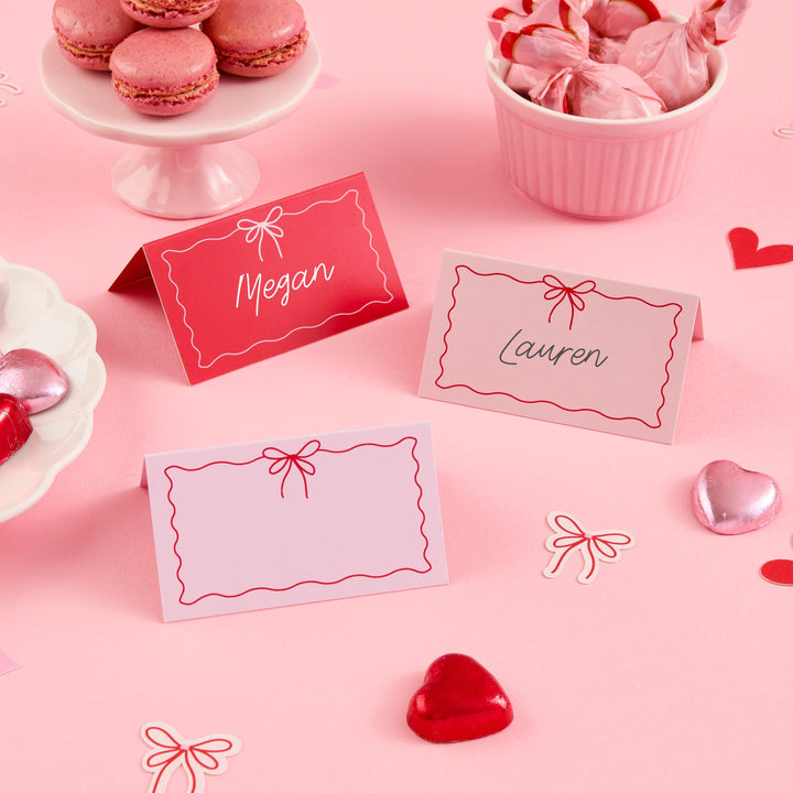 Pink Bow & Red Heart Confetti - Coquette Party Supplies - Soft Girl Valentine’s Decor - Heart Table Scatter - Bow Birthday Decorations -14g - Jolie Fete UK