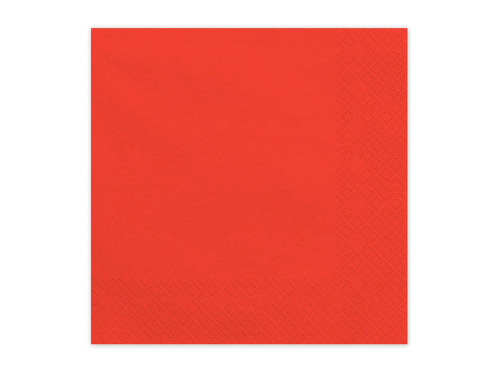 Red Paper Napkins 33x33cm - Party Tableware Supplies - Pack of 20 - Birthday Dinner - Circus Party - Christmas - Table Decoration - Pirates - Jolie Fete UK