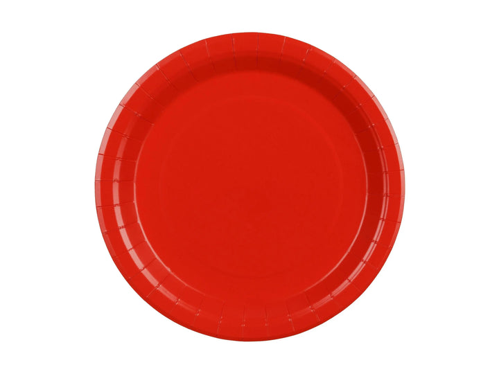 Red Paper Plates 23cm - Party Tableware - Birthday Party - Buffet Supplies - Pack of 6 - Circus Party - Disposable Round Plates-Pirate Party - Jolie Fete UK
