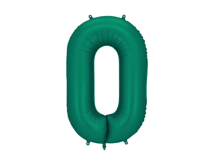 Green Number 0 Foil Balloon 86cm - Satin Finish - Birthday Party - Anniversary Balloon - 10th Birthday - 30th Birthday - 40th Birthday - Jolie Fete UK