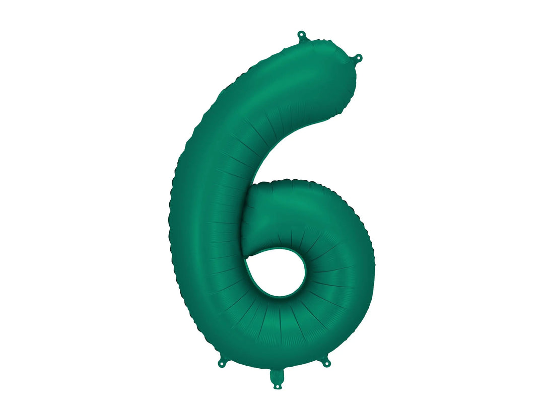 Giant Number 6 Foil Balloon 86cm Bottle Green - Satin Finish - Anniversary - Sixth Birthday - 60th Birthday - 16th Birthday - Jolie Fete UK