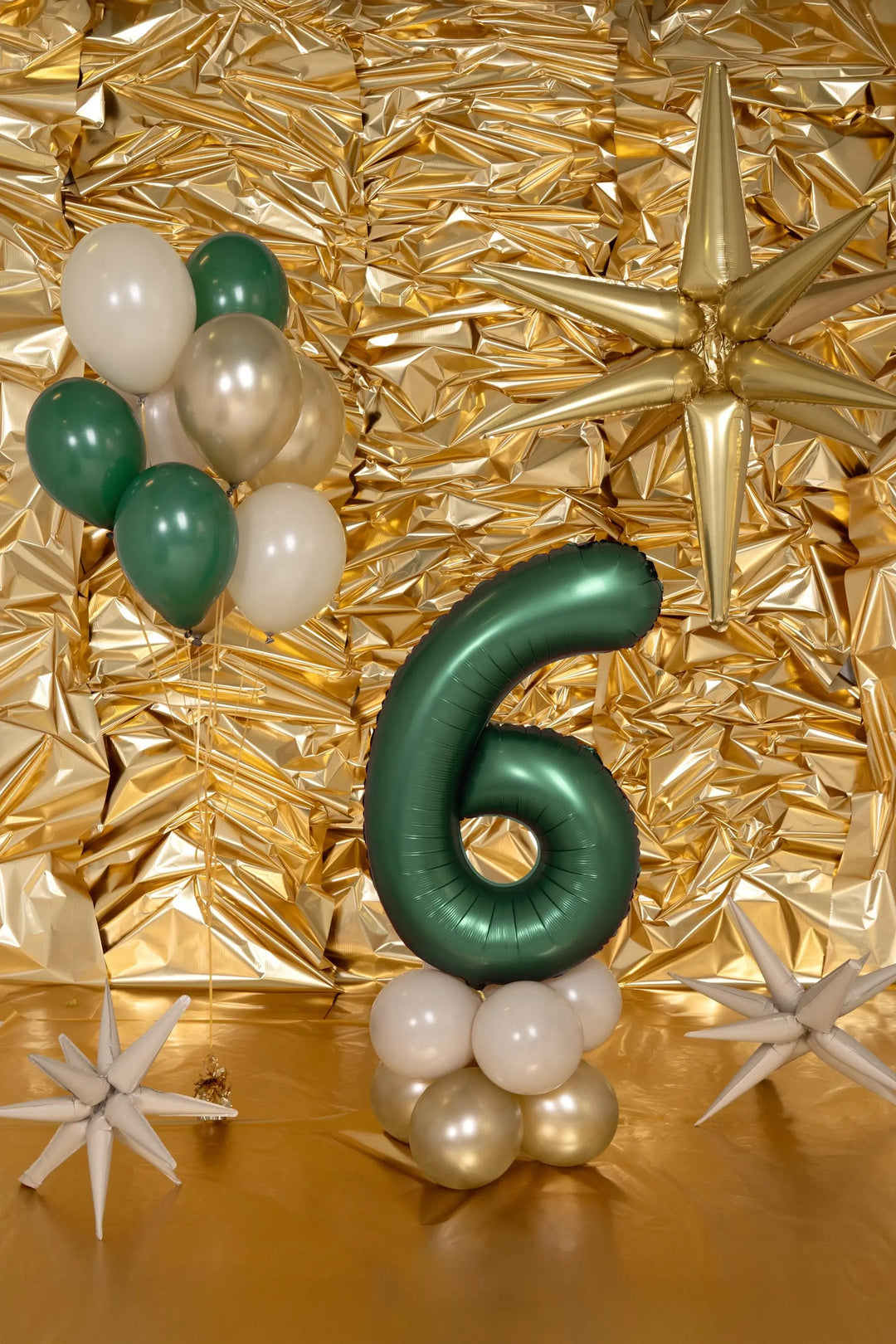 Giant Number 6 Foil Balloon 86cm Bottle Green - Satin Finish - Anniversary - Sixth Birthday - 60th Birthday - 16th Birthday - Jolie Fete UK