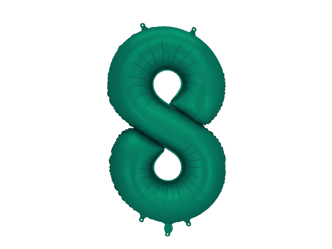 Giant Number 8 Foil Balloon 86cm Bottle Green - 8th Birthday - 18th Birthday - Birthday Party Decoration - Age 8 - Green Helium Balloon - Jolie Fete UK