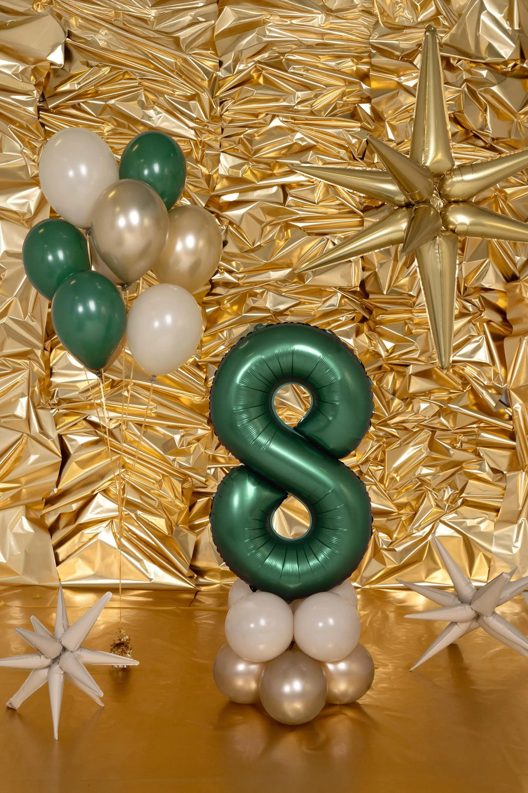 Giant Number 8 Foil Balloon 86cm Bottle Green - 8th Birthday - 18th Birthday - Birthday Party Decoration - Age 8 - Green Helium Balloon - Jolie Fete UK